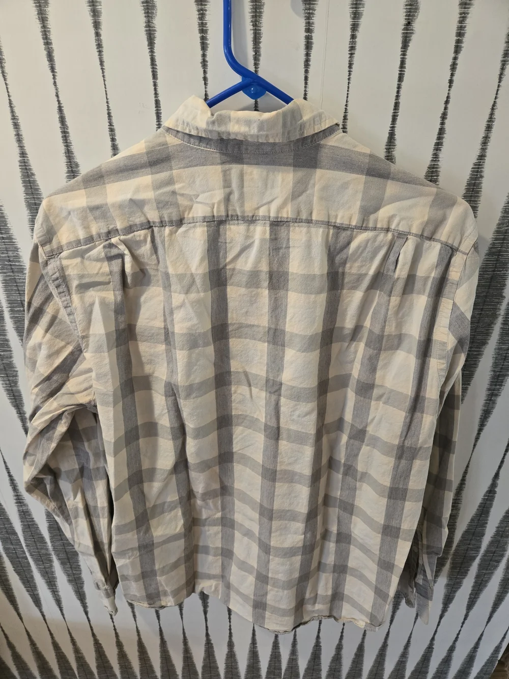J. Crew Light Beige and Gray Plaid Button-Down Shirt